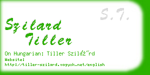 szilard tiller business card